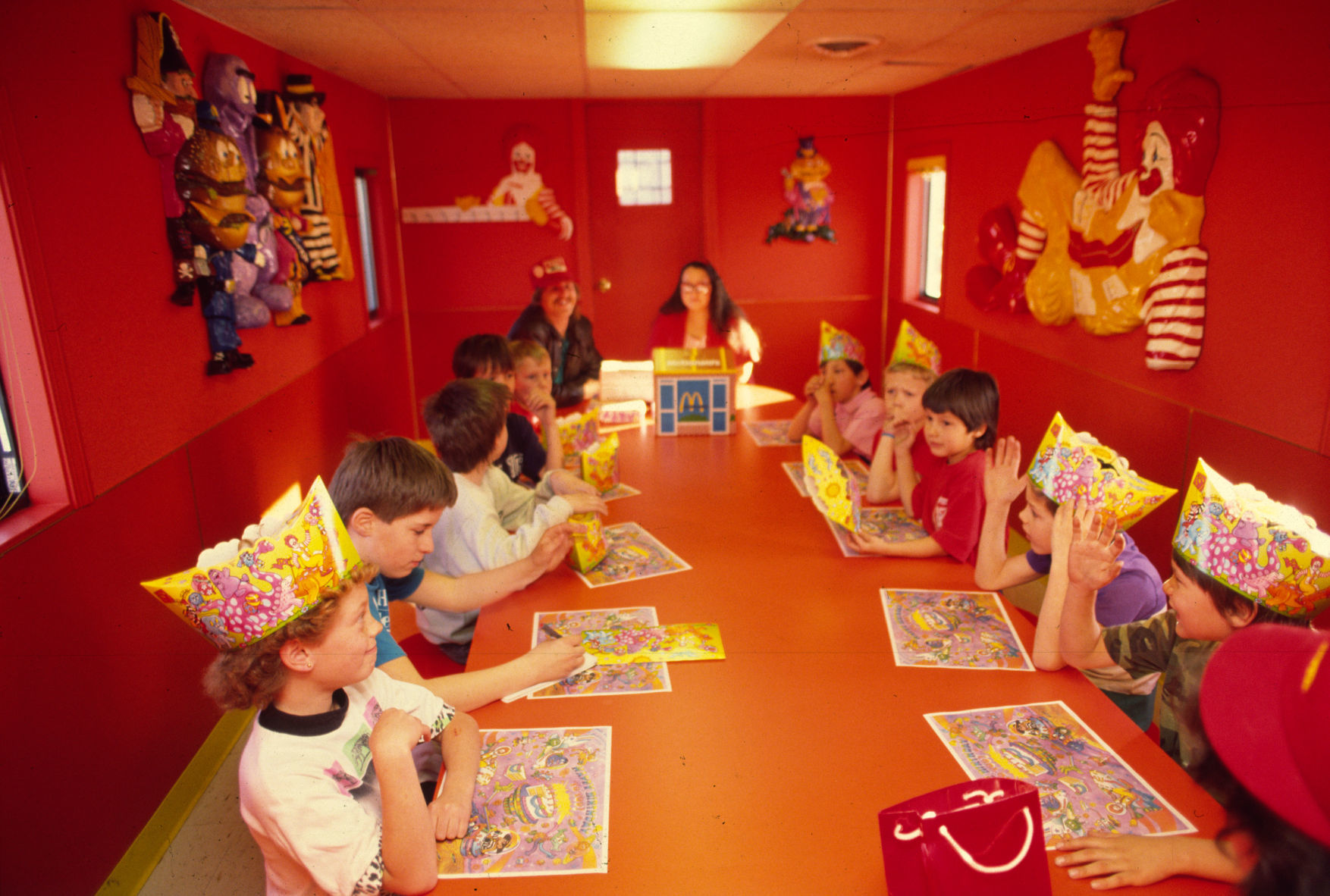 Birthday party in Ronald's Caboose, 1990